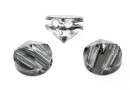 Swarovski, round spike beads, silver night, 7.5mm - x2