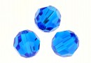 Swarovski, faceted round bead, capri blue, 7mm - x2