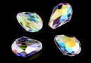 Swarovski, drop bead, aurora borealis, 12x8mm - x2