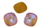 Swarovski, square fancy, ochre DeLite, 12mm - x1