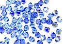 Swarovski, bicone bead, light sapphire aurore boreale, 4mm - x20