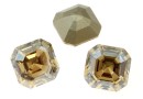 Swarovski, imperial chaton square, golden shadow, 10mm - x1