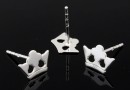 Earring findings,  925 silver, crown - x1pair