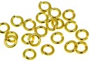 Hard jump rings, open, gold-plated 925 silver, 4.9x1mm - x5