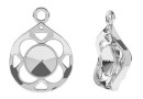 Pendant base, 925 silver, rivoli 6mm - x1