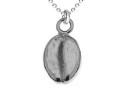 Pendant, 925 silver, coffee bean, 13mm - x1