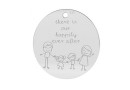 Pendant, Family coin, 925 silver, 16mm  - x1