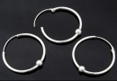 Earring findings, 925 silver, 25x1.5mm - x1pair