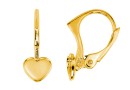 Earring findings, gold plated 925 silver, heart, cabochon 6mm- x1pair