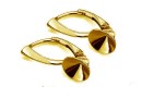 Earring click, base, gold plated 925 silver, chaton 6mm - x1pair