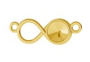 Link base, gold plated 925 silver, infinity, rivoli 6mm - x1