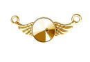 Link base, angel wings,  gold plated 925 silver, rivoli 8mm - x1