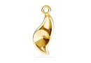 Pendant base, gold plated 925 silver, leaf, rivoli 6mm - x1