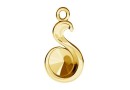 Pendant base, gold plated 925 silver, snake, rivoli 6mm - x1