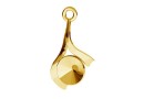 Pendant base, gold plated 925 silver, rivoli 6mm - x1