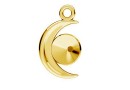 Pendant base, gold plated 925 silver, moon, rivoli 6mm - x1