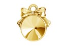 Pendant base, gold plated 925 silver, bow, for rivoli 8mm - x1