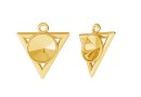 Pendant base, gold plated 925 silver, triangle, for rivoli 8mm - x1