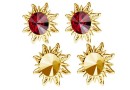 Earring findings,  gold plated 925 silver, rivoli 6mm - x1pair