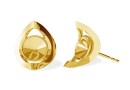 Earring findings moon, gold plated 925 silver, rivoli 6mm - x1pair