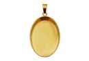 Pendant base, gold plated 925 silver, for cabochon 25x18mm - x1