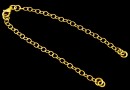 Bracelet for link, jump rings, gold plated 925 silver, 15.5cm - x1