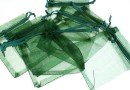 Saculet organza, verde padure, 9x7cm - x20