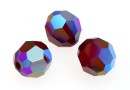 Swarovski, faceted round, siam shimmer, 8mm - x2