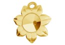 Pendant base, gold plated 925 silver, flower, rivoli 6mm - x1