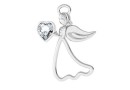 Pendant, angel, 925 silver, 25mm - x1