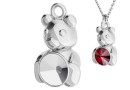 Pendant base, 925 silver, Teddy bear, rivoli 6mm - x1