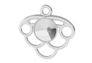 Pendant base, 925 silver, rivoli 6mm - x1