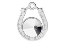 Pendant base, 925 silver, Horseshoe, rivoli 6mm - x1