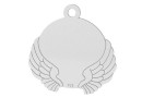 Coin with wings, engraving pendant, 925 silver, 14x17mm - x1