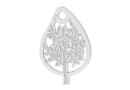 Pendant, leaf,  925 silver, 15x10mm - x1