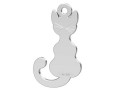 Pendant, cat,  925 silver, 16x9mm - x1