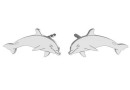 Earrings Dolphin,  925 silver - x1pair