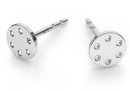 Earring findings round, 925 silver - x1pair