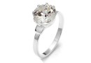 Ring base, with 9mm zirconia crystal, 925 silver, inside 18.5mm - x1