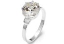 Ring base, with 12mm zirconia crystal, 925 silver, inside 17.3mm - x1