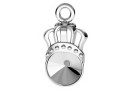 Pendant base, 925 silver, Crown, rivoli 6mm - x1