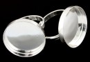 Ring base, 925 silver,round cabochon 20mm, inside 18.2mm - x1