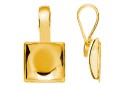 Pendant base, gold plated 925 silver, for square cabochon 10mm - x1