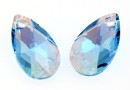 Swarovski, drop pendant, aquamarine shimmer, 16mm - x1