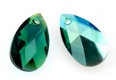 Swarovski, drop pendant, emerald shimmer, 28mm - x1