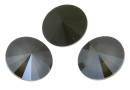 Swarovski, rivoli, dark grey, 14mm - x1