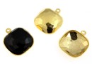 Swarovski gold-plated pendant base 4483, 8mm - x2