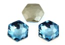 Swarovski 4683, fantasy hexagon, aquamarine, 14mm - x1