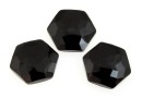 Swarovski 4683, fantasy hexagon, jet, 8mm - x2