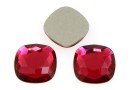 Swarovski, cabochon cushion, scarlet, 7mm - x2